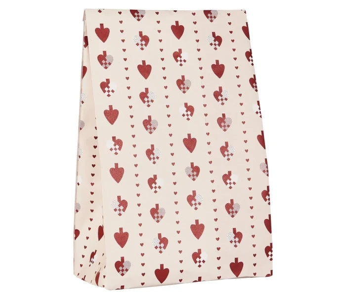 Ib Laursen lahjapussi Braided Hearts 18 × 28,5 × 10 cm