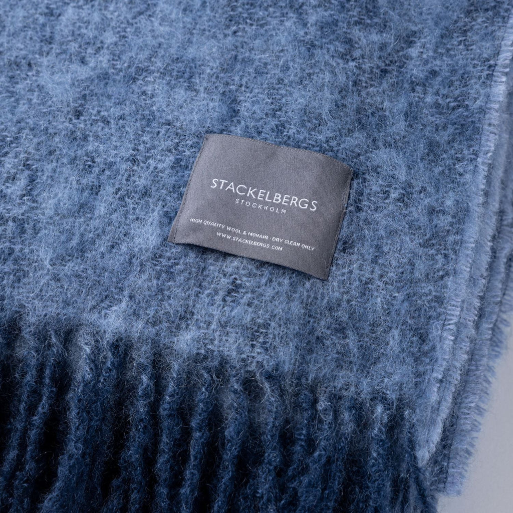 Stackelbergs mohairpeitto 130 x 170 cm - Denim Sky & Blue Melange