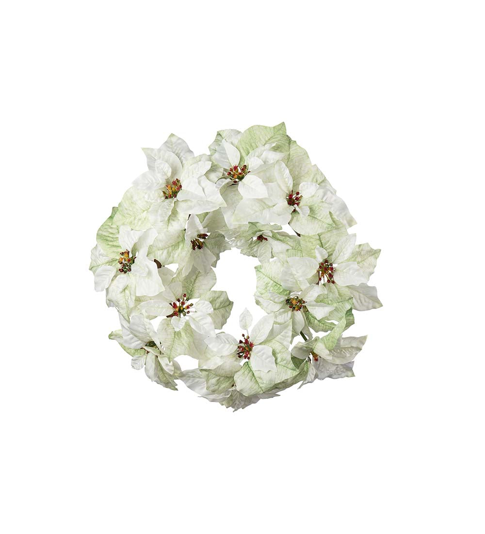 Mr Plant joulutähti kranssi valkoinen 50 cm
