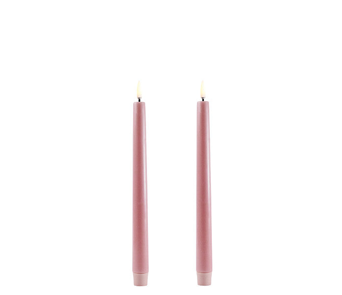 Uyuni LED-kruunukynttilä 25 cm 2 kpl - Dusty Rose