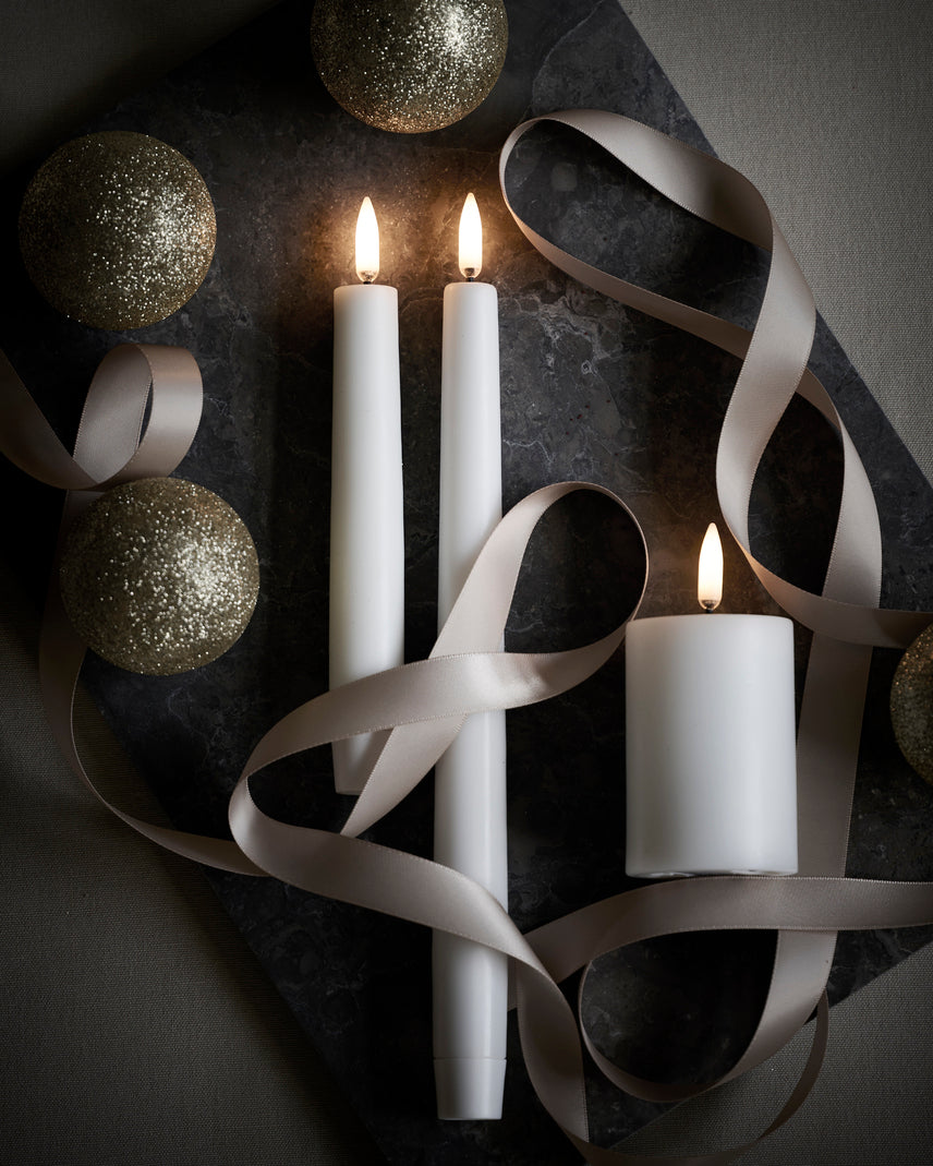 Uyuni LED-kruunukynttilä 25 cm 2 kpl - Nordic White