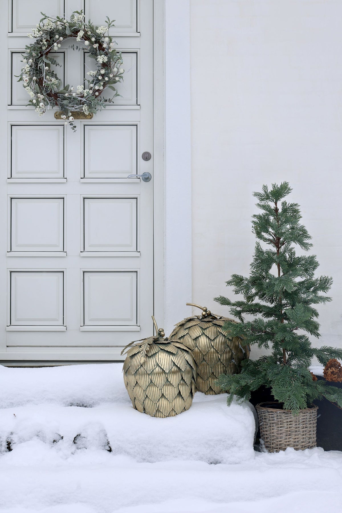 Chic Antique joulukranssi valkoisilla marjoilla 45 cm