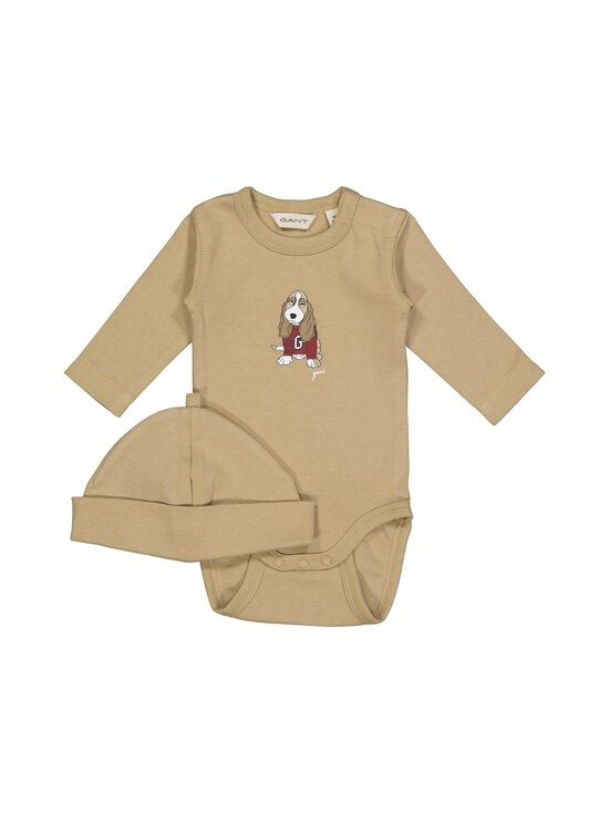 GANT Dog Print body ja pipo -setti 74 cm