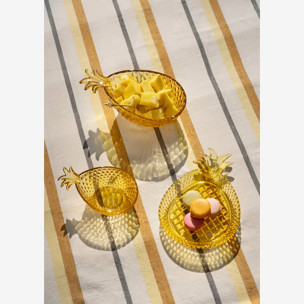 Madam Stoltz lasikulho ananas keltainen 14 x 9 x 5 cm