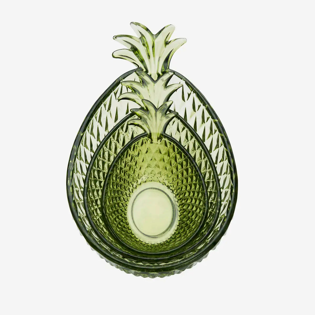 Madam Stoltz lasikulho ananas vihreä 26 x 14 x 9 cm