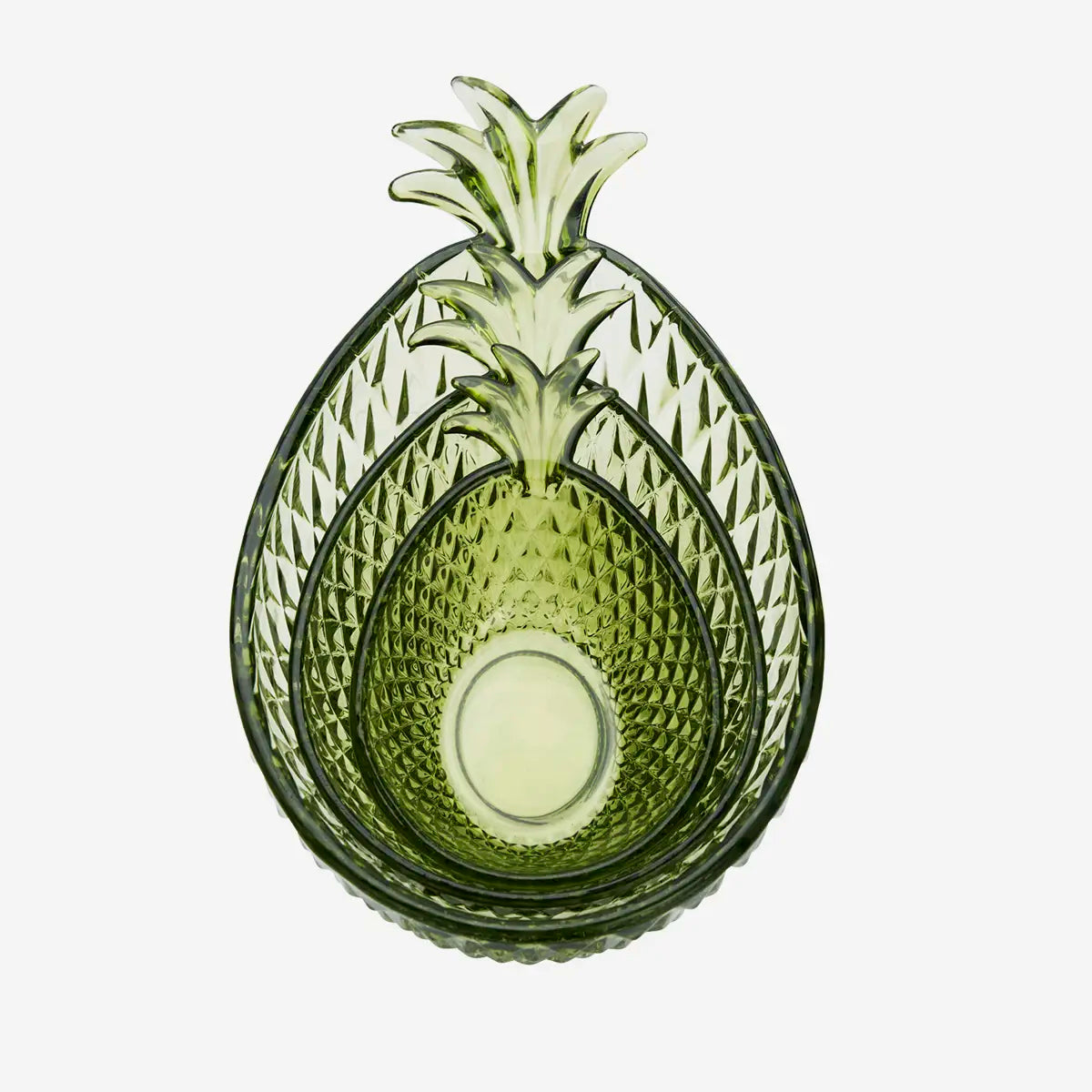 Madam Stoltz lasikulho ananas vihreä 14 x 9 x 5 cm