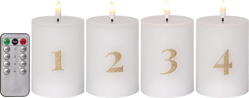 Star Trading LED-adventtikynttilät ja kaukosäädin